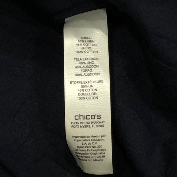 Chicos Open-Front Jacket Jeweled Linen Blazer - Picture 6 of 8